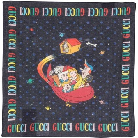 jetson gucci|Children's printed cotton scarf in navy .